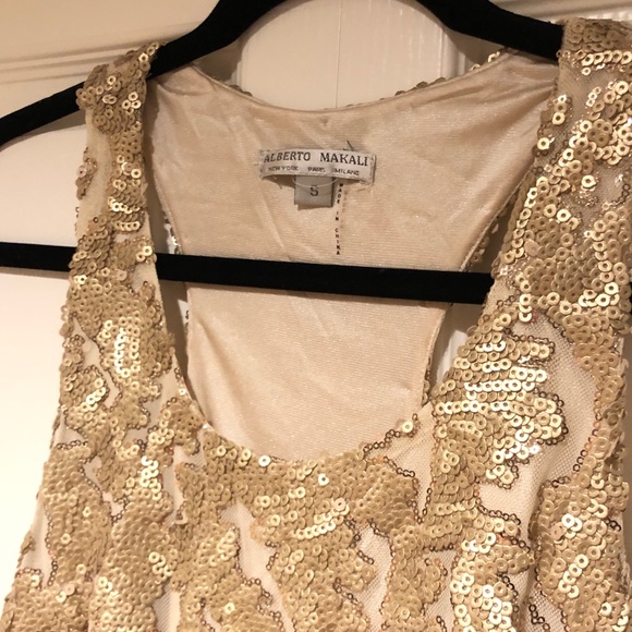Gold Sequin Racer Back Dress - Picture 5 of 10